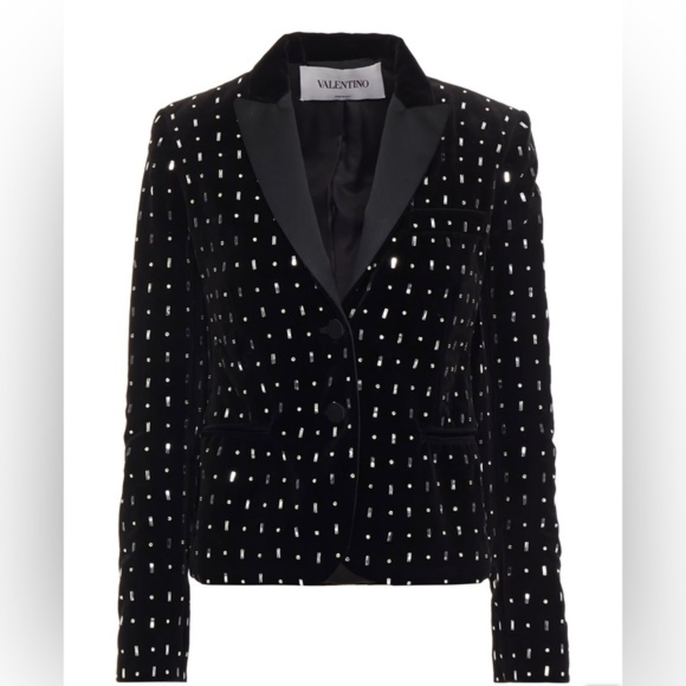 RARE VALENTINO Embellished wool and silk-blend blazer